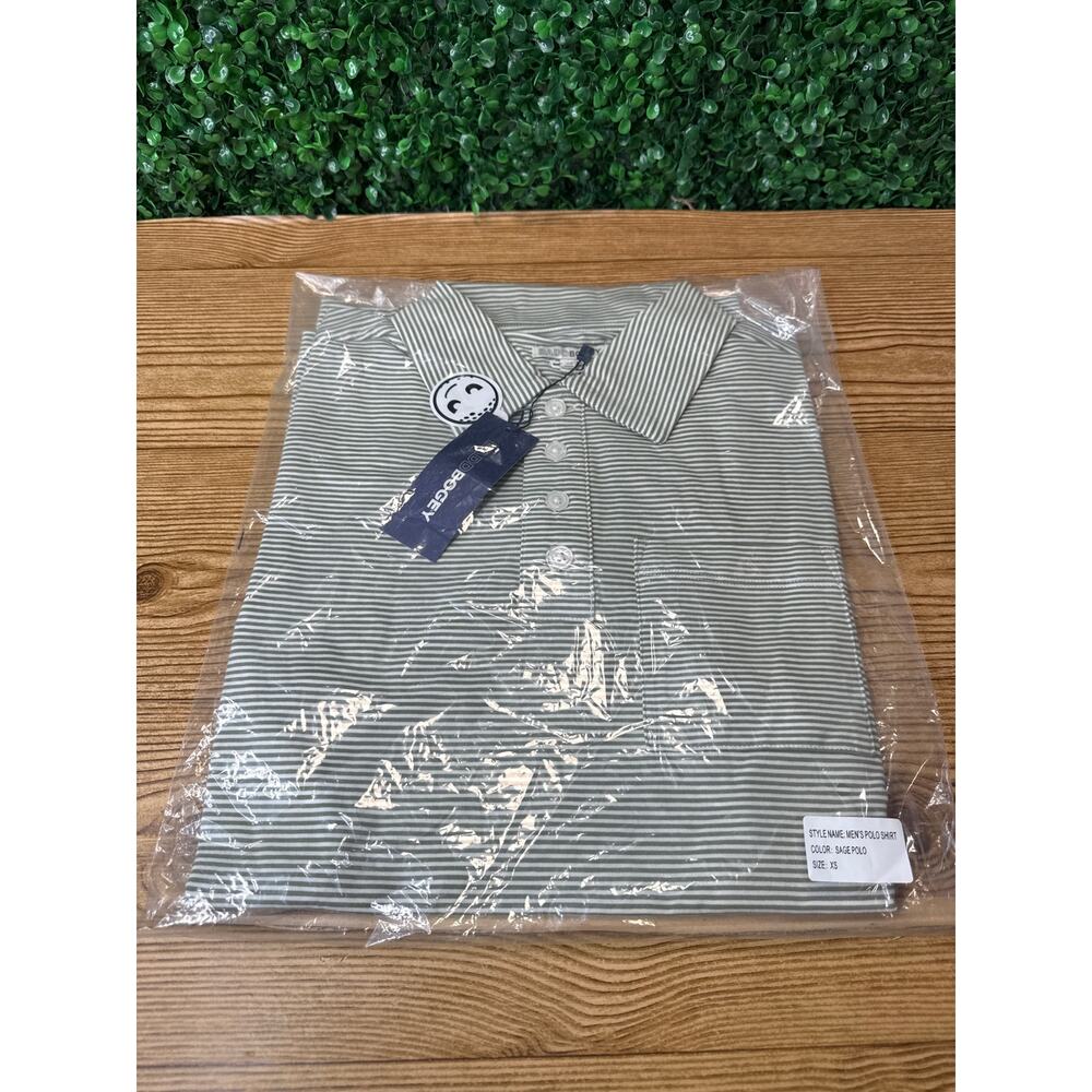 NWT Badd Bogey Mens Golf Polo Shirt Sage Sz XS Adult New Gift